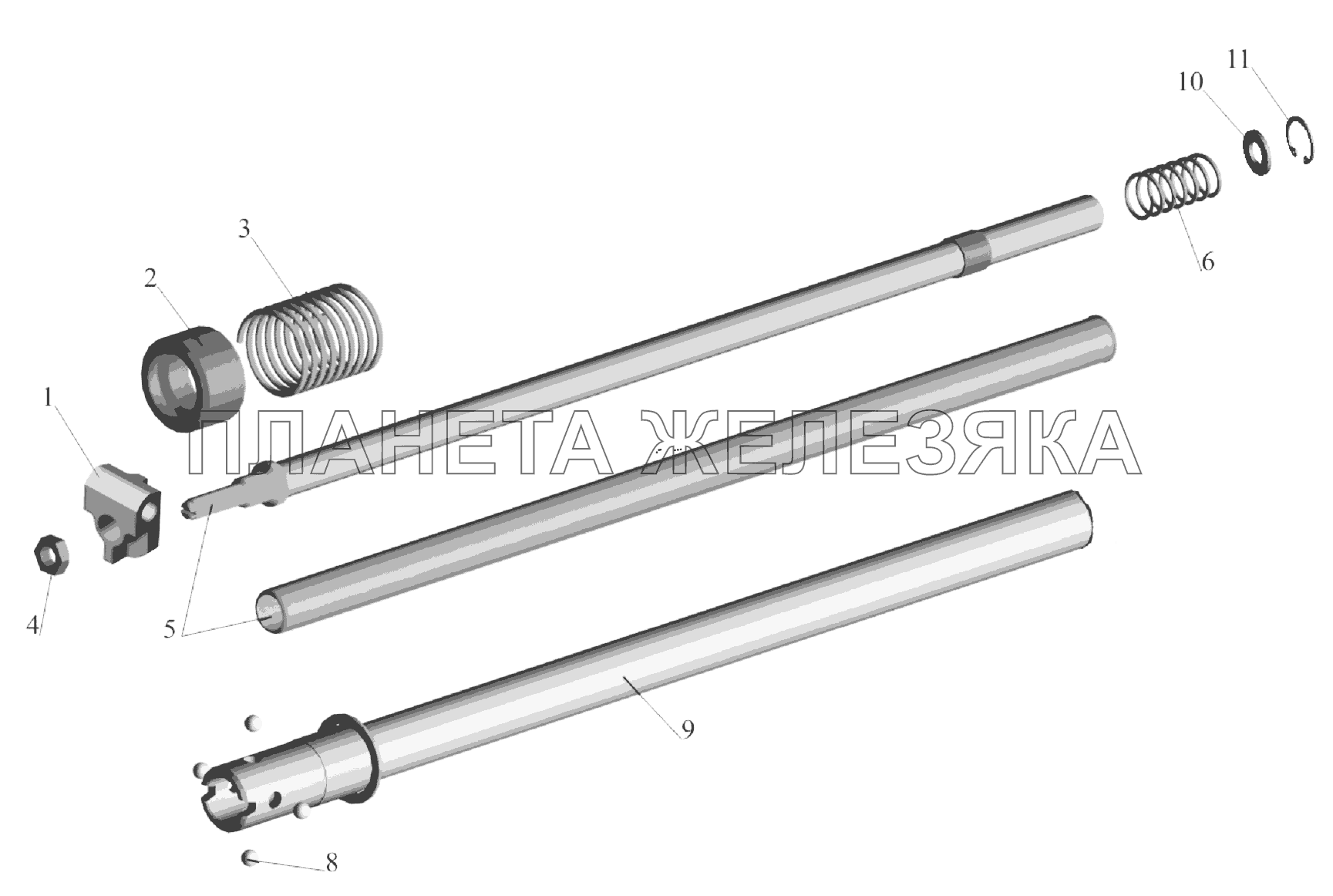 Механизм промежуточный 551639-1703325-001 МАЗ-6303A3, 6303A5